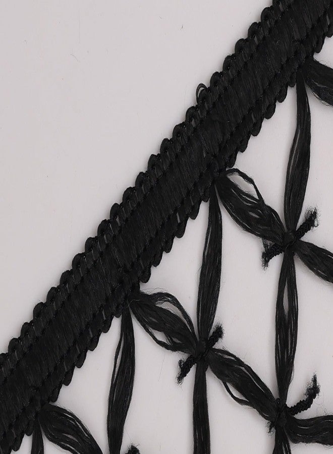 PREMDAS LACES Tassel Latkan Hanging,Fringe Silk Jhallar Laces And Border Material Zhallar Dresses,Blouse,Dupatta,Sari,Choli,Chunni,Sarees,Lehenga,Suits,Curtains,9 Meters (Black) - Image 2